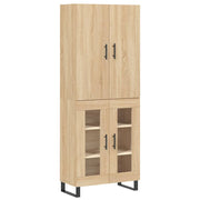 Buffet credenza cassettiera armadio mobile contenitore organizer cucina soggiorno salotto rovere Sonoma alto 69,5 x 34 x 180 cm legno ingegnerizzato marrone 02_0034143