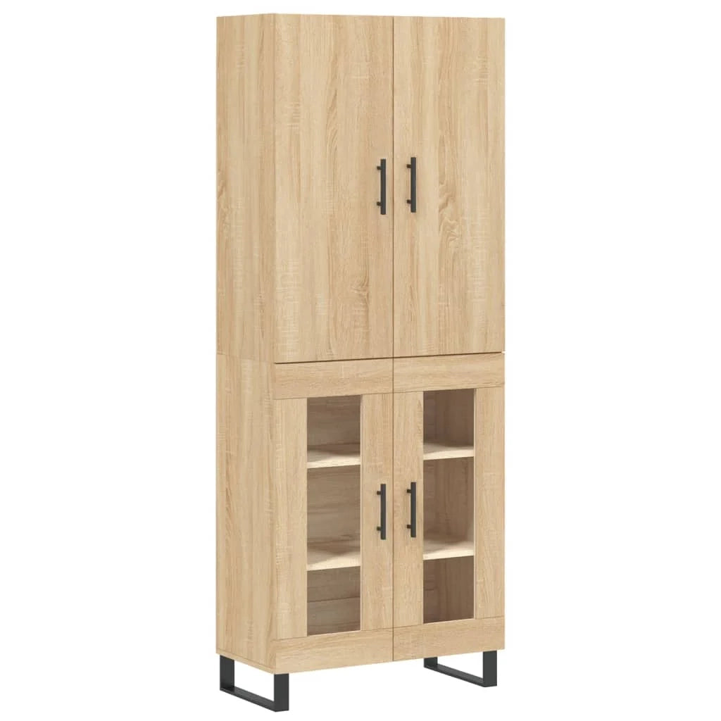 Buffet credenza cassettiera armadio mobile contenitore organizer cucina soggiorno salotto rovere Sonoma alto 69,5 x 34 x 180 cm legno ingegnerizzato marrone 02_0034143