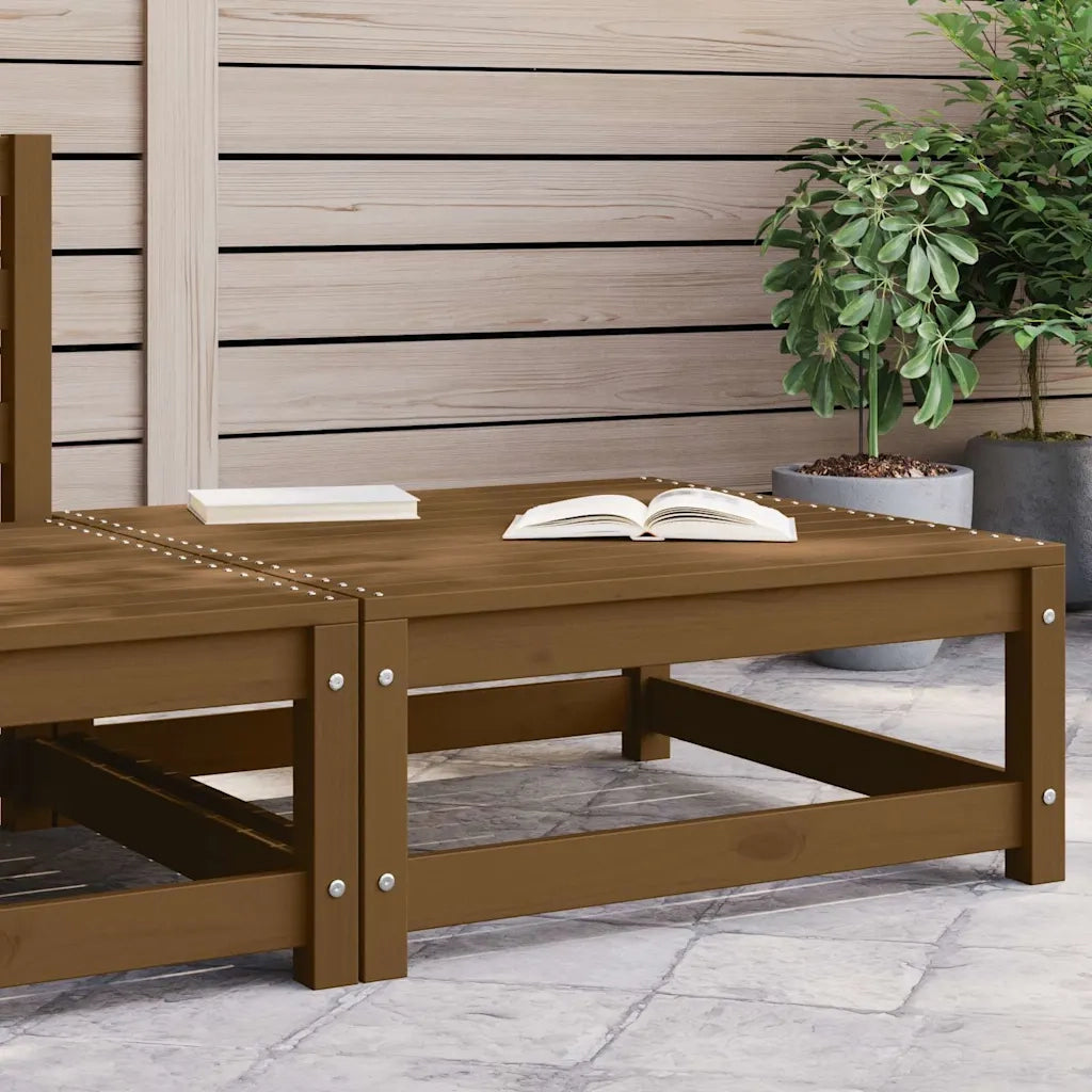 Sedia da giardino-Poggiapiedi da Giardino 70x70x30 cm ambra in Legno di Pino
