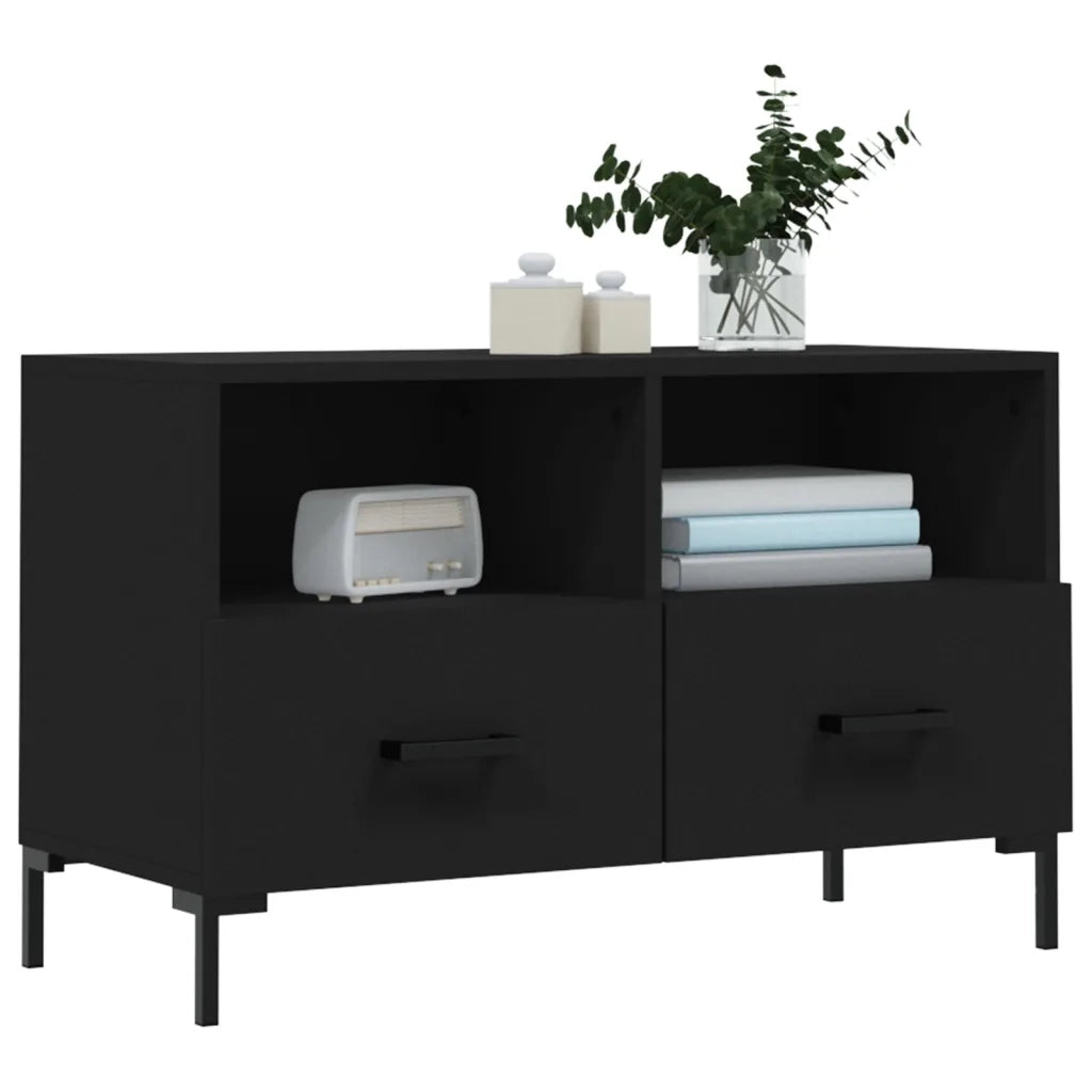 Mobile Porta TV Nero 80x36x50 cm in Legno Multistratocod mxl 103043