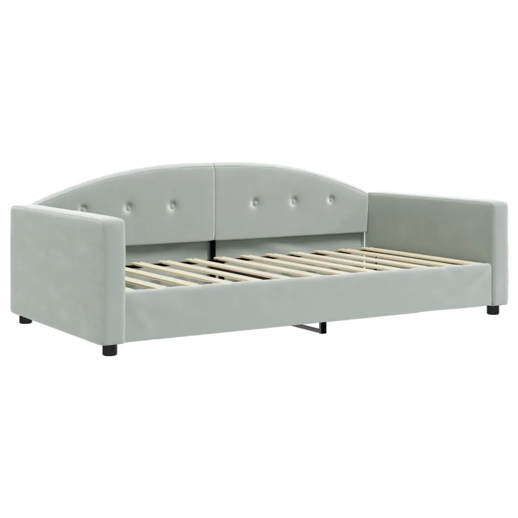 Divano Letto Estraibile Materassi Grigio Chiaro 100x200 Velluto 3197332
