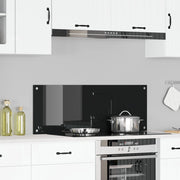 Schienale da Cucina  Nero 110x40x0,6 cm in Vetro Temperato