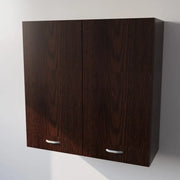 Pensile Cucina  in Legno Nobilitato Wenge , Mobile Alto con 2 Ante, Pensile Componibile Moderno Made in Italy (H90XL90XP33cm)