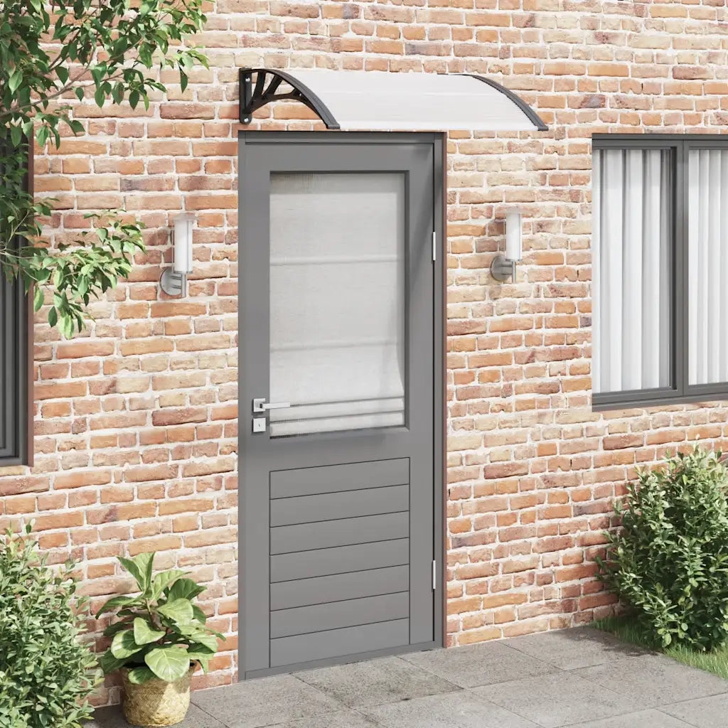 Tettoia per Porta Nero e Trasparente 100x75 cm in Policarbonato CFW2224670
