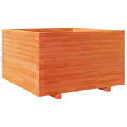 Fioriera | Cassetta per fiori | Vaso Giardino Marrone Cera 80x80x49,5cm Legno Massello Pino