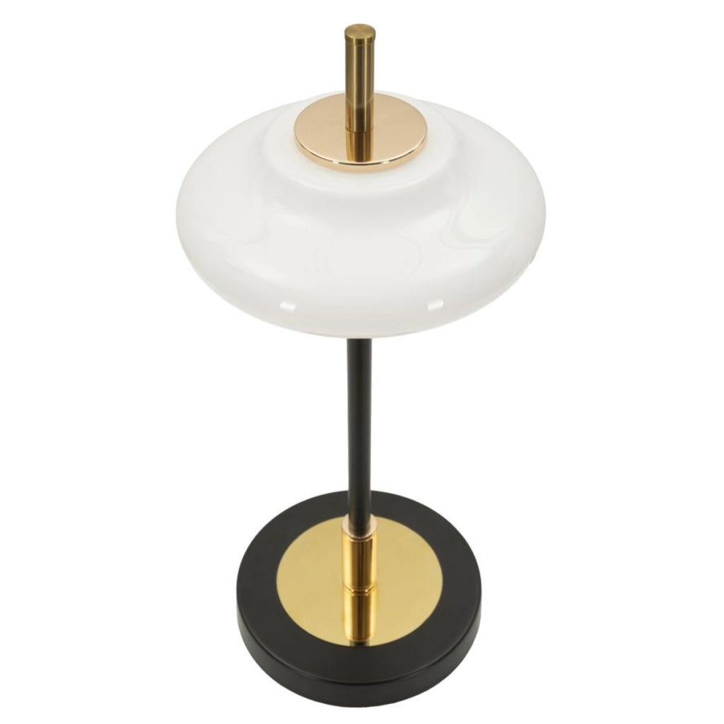 Lampada da Tavolo VKH921, Bianco, Vetro, 22x22x46 cm