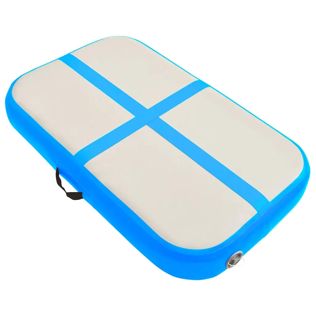 Tappetino Ginnastica Gonfiabile con Pompa 60x100x20 cm PVC Blu CFW7398813