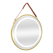 Specchio decorativo moderno a LED con corda 70 x 70 x 4 cm oro 03_0010153