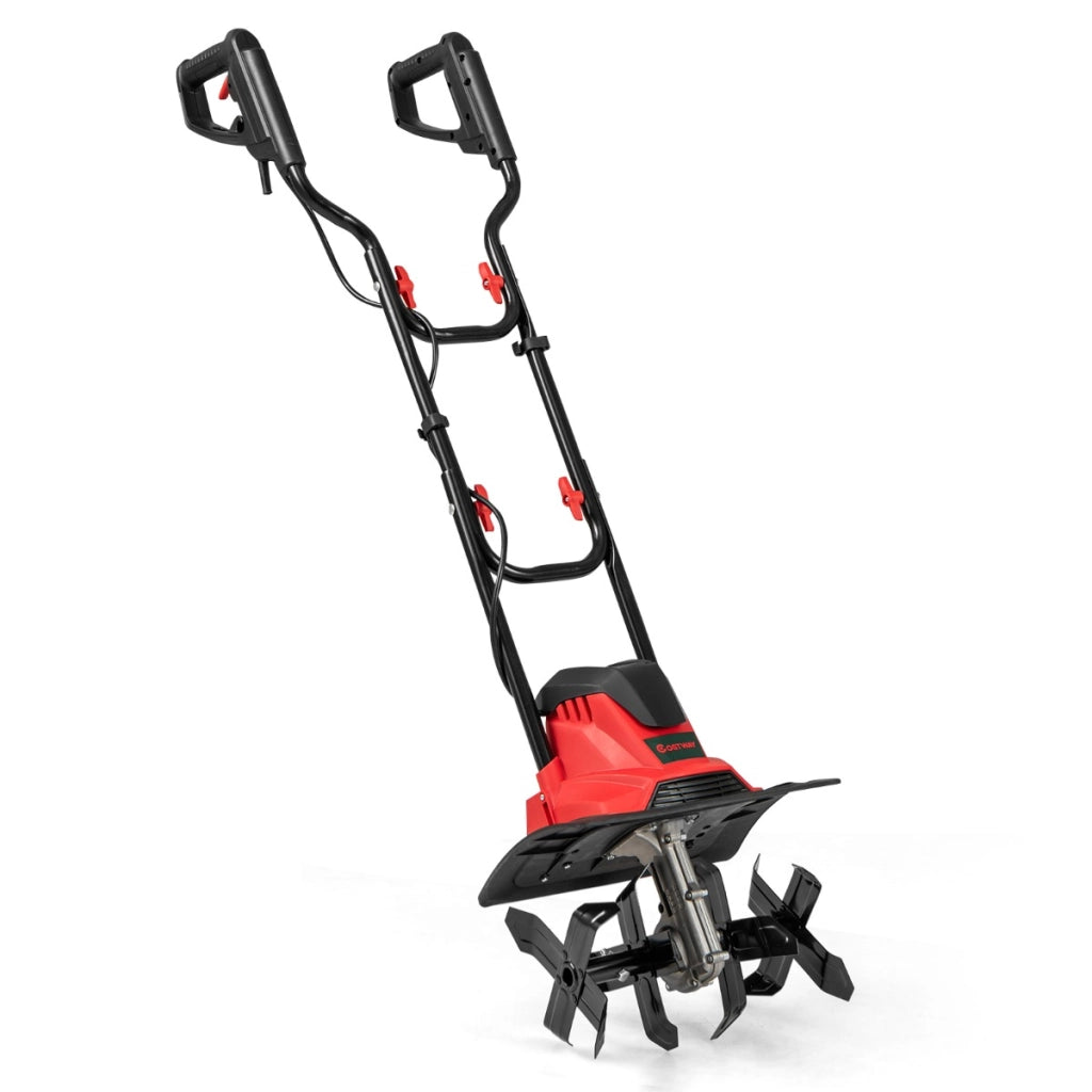 Motocoltivatore da giardino pieghevole con larghezza, Motozappa elettrica a filo di lavoro 36cm e profondit¨¤ 22cm Rosso