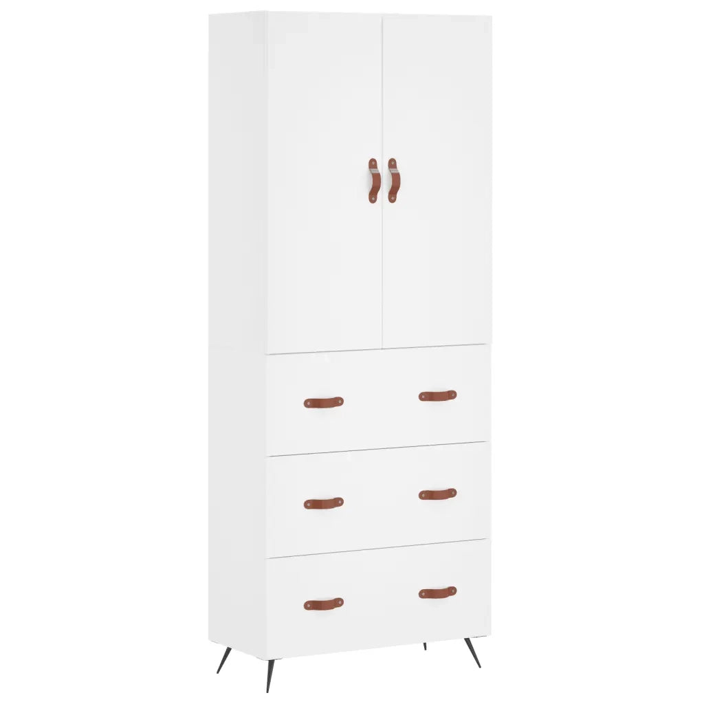 vidaXL Credenza Bianca 69,5x34x180 cm in Legno Multistrato
