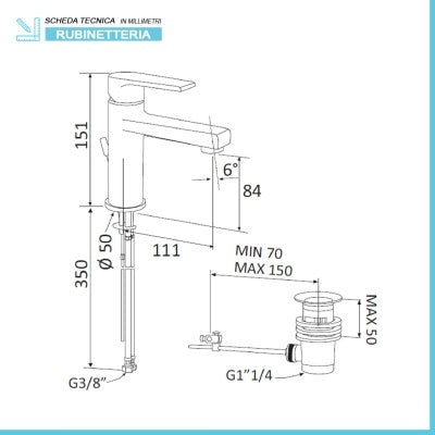 Set miscelatori lavabo e bidet cromato Mariani Artic scarico incluso
