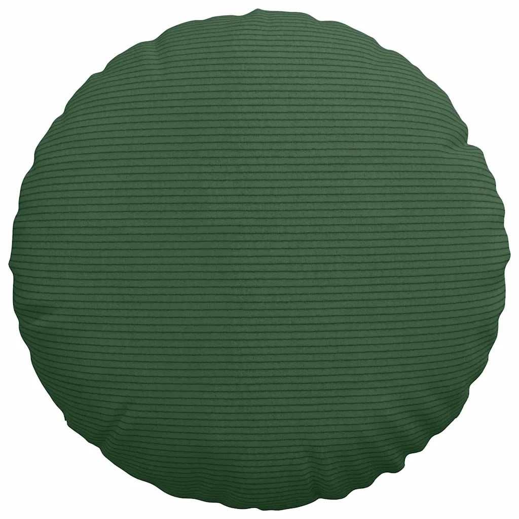 Cuscini per Seduta 2 pcs Verde Scuro Ø 40 cm Tessuto in Cords