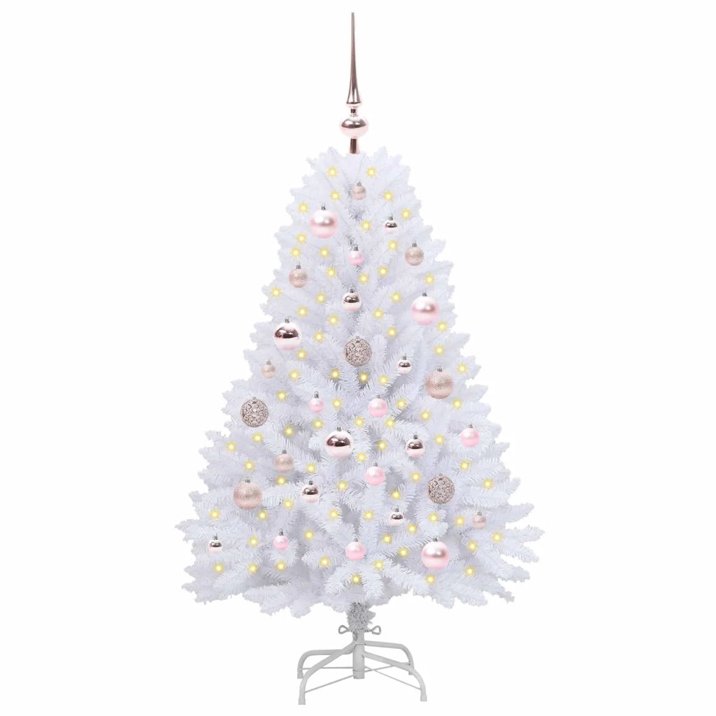Albero di Natale Artificiale-Albero Natalizio con Rami Pieghevoli Bianco 120 cm 644574