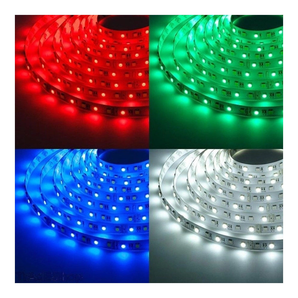 Trade Shop - Bobina Striscia Strip Led 5050 Flessibile 5m 300 Led Adesiva Luce Interno Ip 20 - -rosso      -