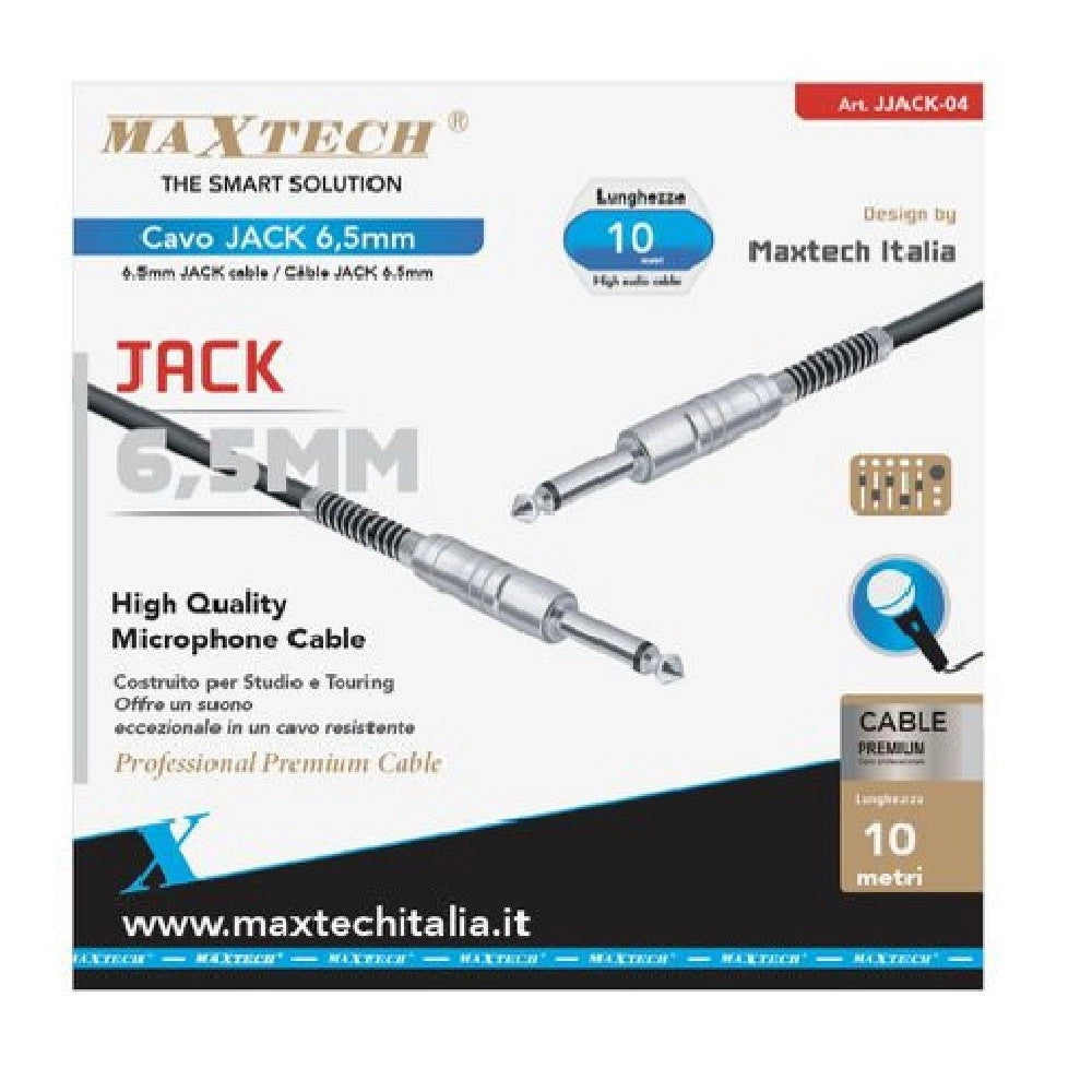Trade Shop - Cavo Collegamento 2 Jack Da 6.5mm Mono 10mt Cavo Microfono Audio Stereo Jjack-04 -