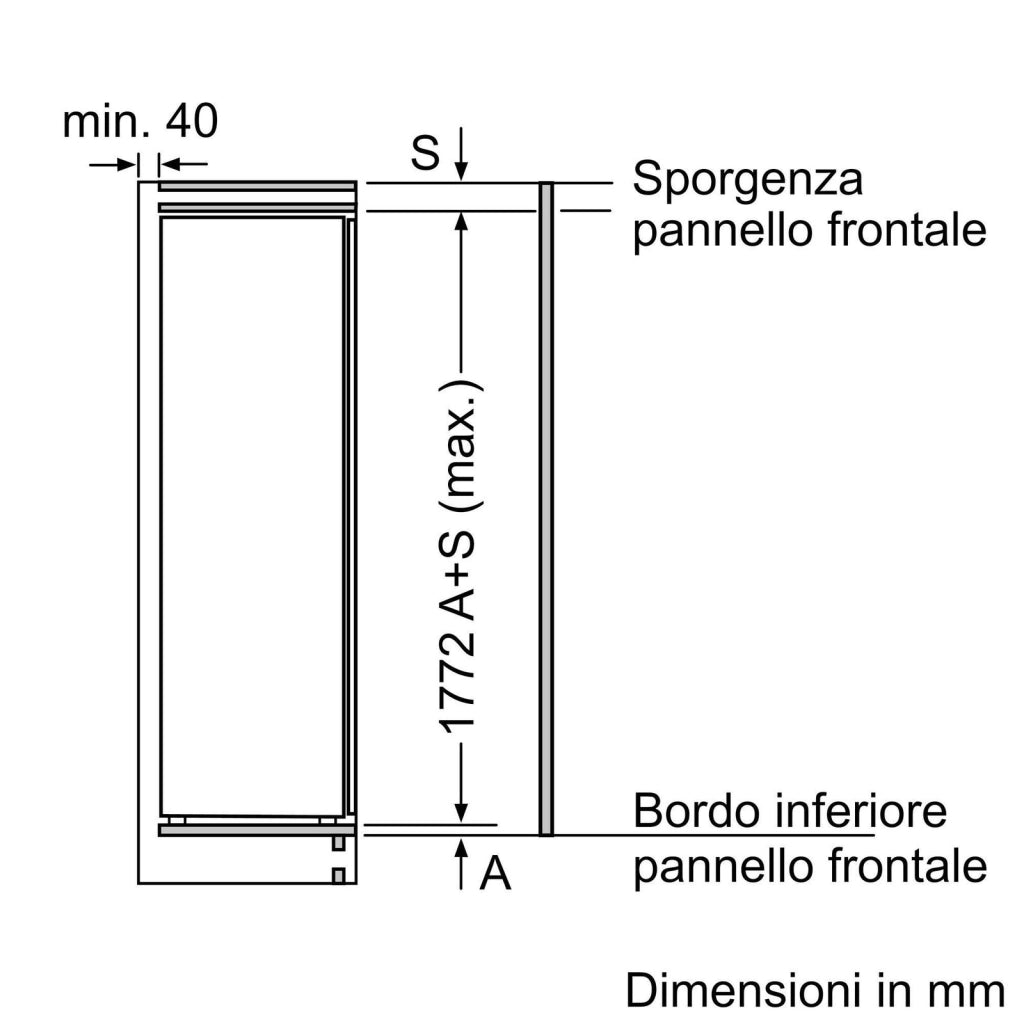 Bosch Serie 2 Frigorifero monoporta da incasso con congelatore, 177.5 x 56 cm