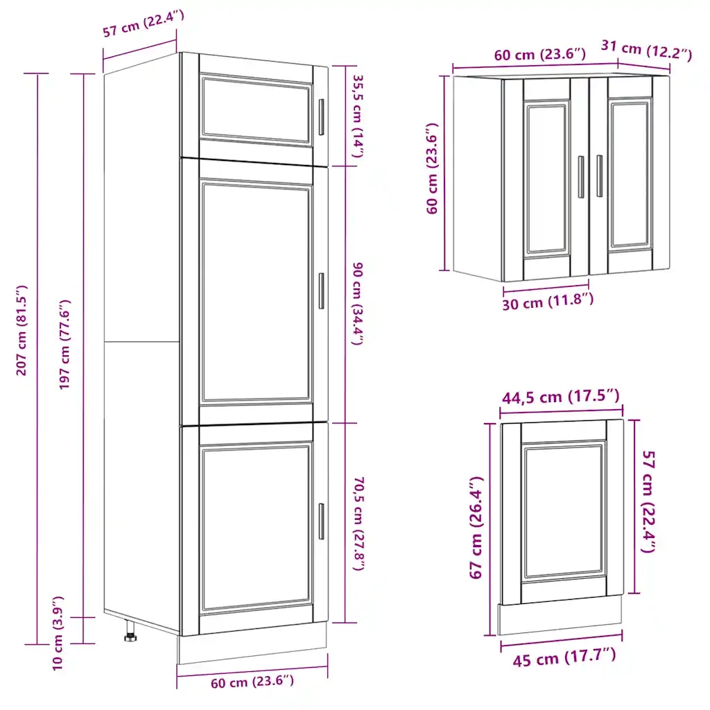 vidaXL Set Mobili da Cucina 8 pz Kalmar Rovere Artigianale Truciolato