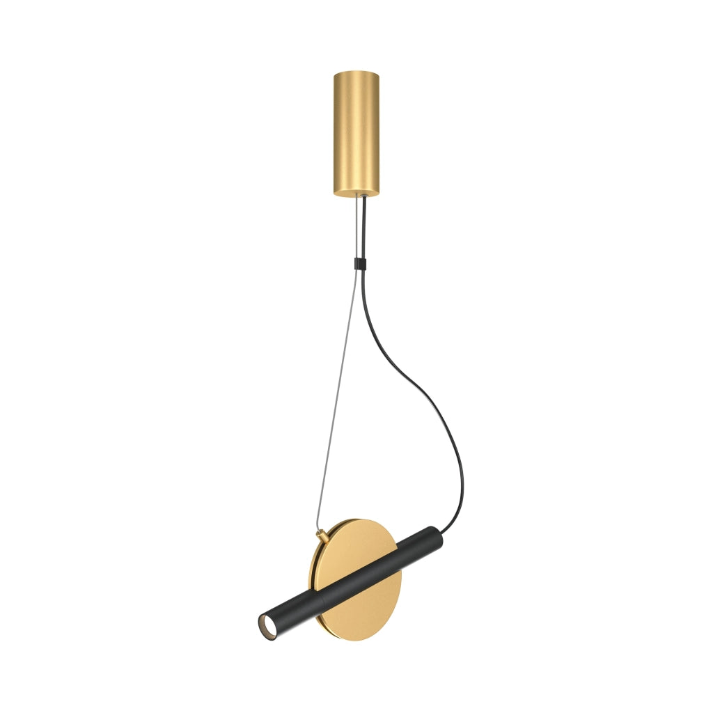 Maytoni Sospensione contemporanea Enigma 1 luce LED integrato ottone metallo diffusore ottone e nero