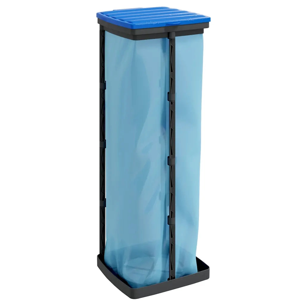 Porta Sacchi Spazzatura 2 pz Nero e Blu 120 L in PP