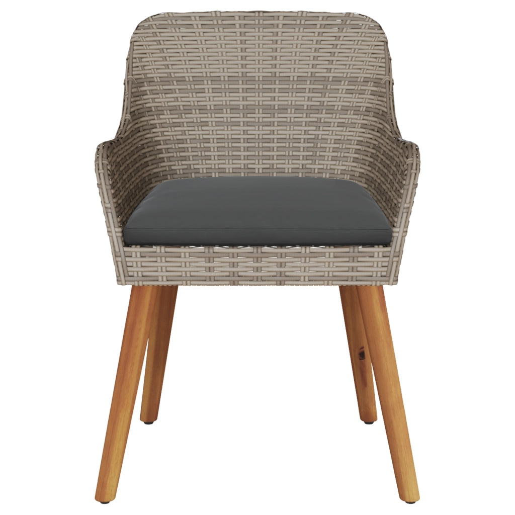 Sedie da Giardino con Cuscini 2 pz Nero Polirattan