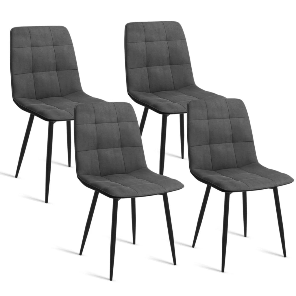 IDMarket - Tavolo da pranzo rotondo allungabile ALIX 110 - 150 cm e 4 sedie MILA in velluto grigio scuro