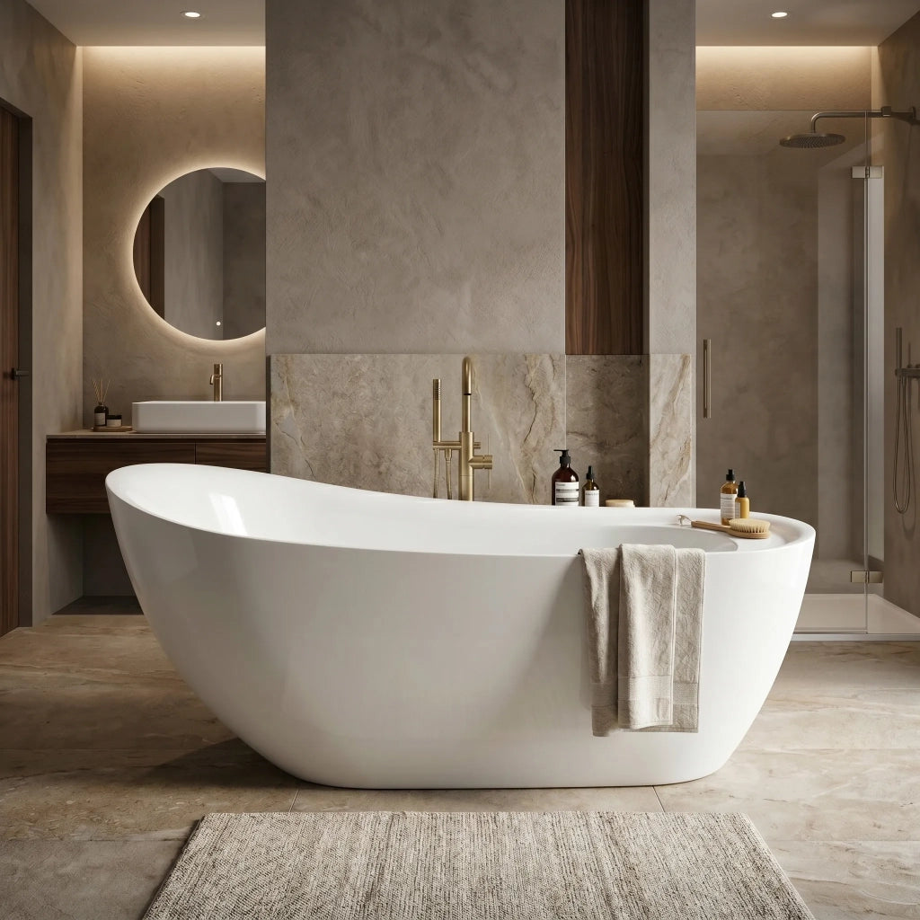 Vasca Da Bagno Freestanding Rea Orte 170 Copritappo nero