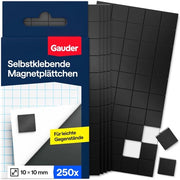 Magnetici quadrati autoadesivi - Magnetici autoadesivi per note, foto e progetti di fai da te - Magnetici autoadesivi per oggetti leggeri (250 pezzi - 10 x 10 x 2 mm)