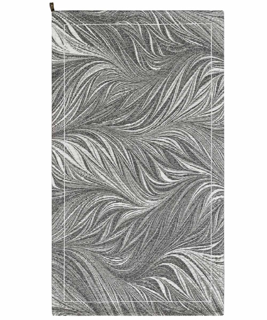 Tappeto Arredo DALLAS GRIGIO disegno moderno con foglie felce, multiuso lavabile antiscivolo cm.85x150