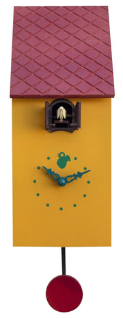 Orologio a Cucù da Parete 13x30x12 cm Pirondini Italia Portofino Giallo Melone