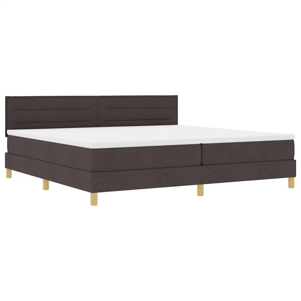 Letto a Sorgente LED Marrone Scuro 200 x 200 cm Tessuto 3342390