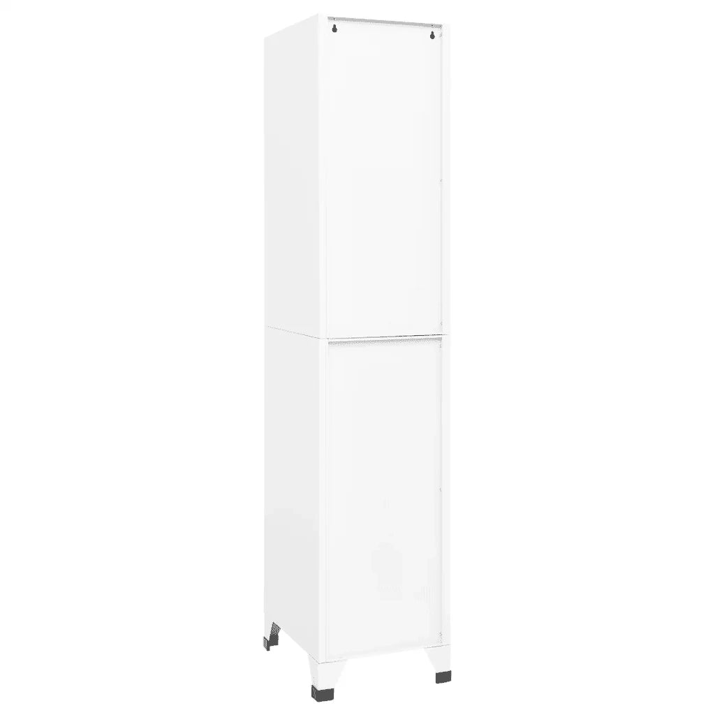 Armadietto da ufficio moderno di design 38 x 45 x 180 cm con anta con serratura design elegante in acciaio bianco 02_0046990