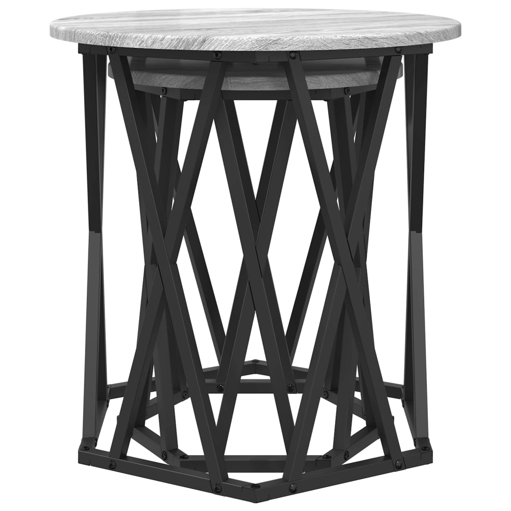 Tavolini 2 pezzi Grigio Sonoma in Legno Composito
