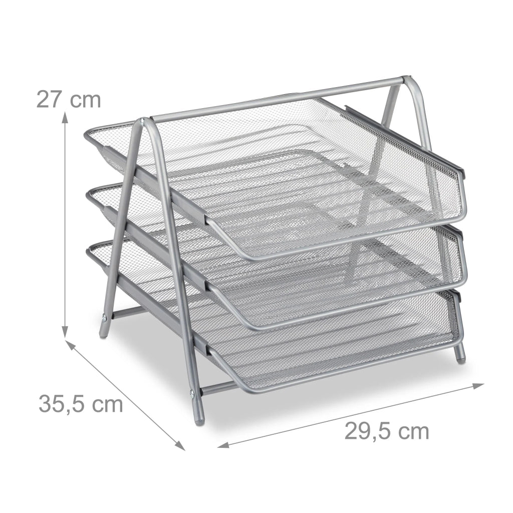 Portadocumenti moderno e pratico per ufficio 27 x 29,5 x 35,5 cm in metallo nero 13_0006794