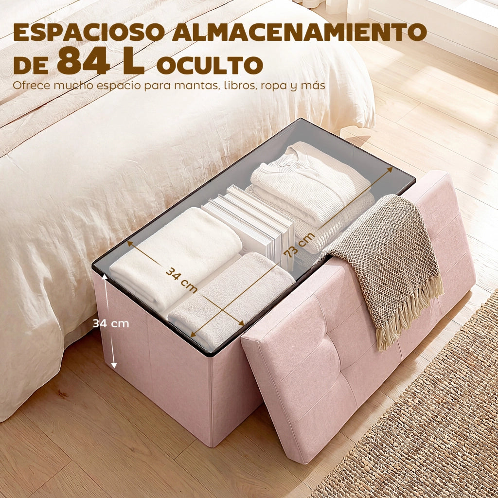 Cassa Panca Pieghevole ¨C zephmum ¨C Rosa 76x38x38 cm