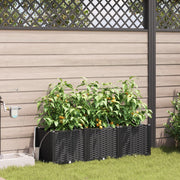 Fioriere da giardino con sistema di irrigazione 3 pz Nero