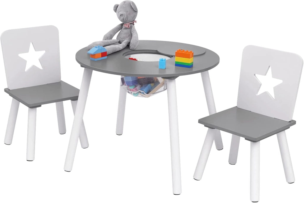 Tavolo per Bambini Cameretta Scrivania Bambi Tavolino con 2 Sedie per Soggiorno