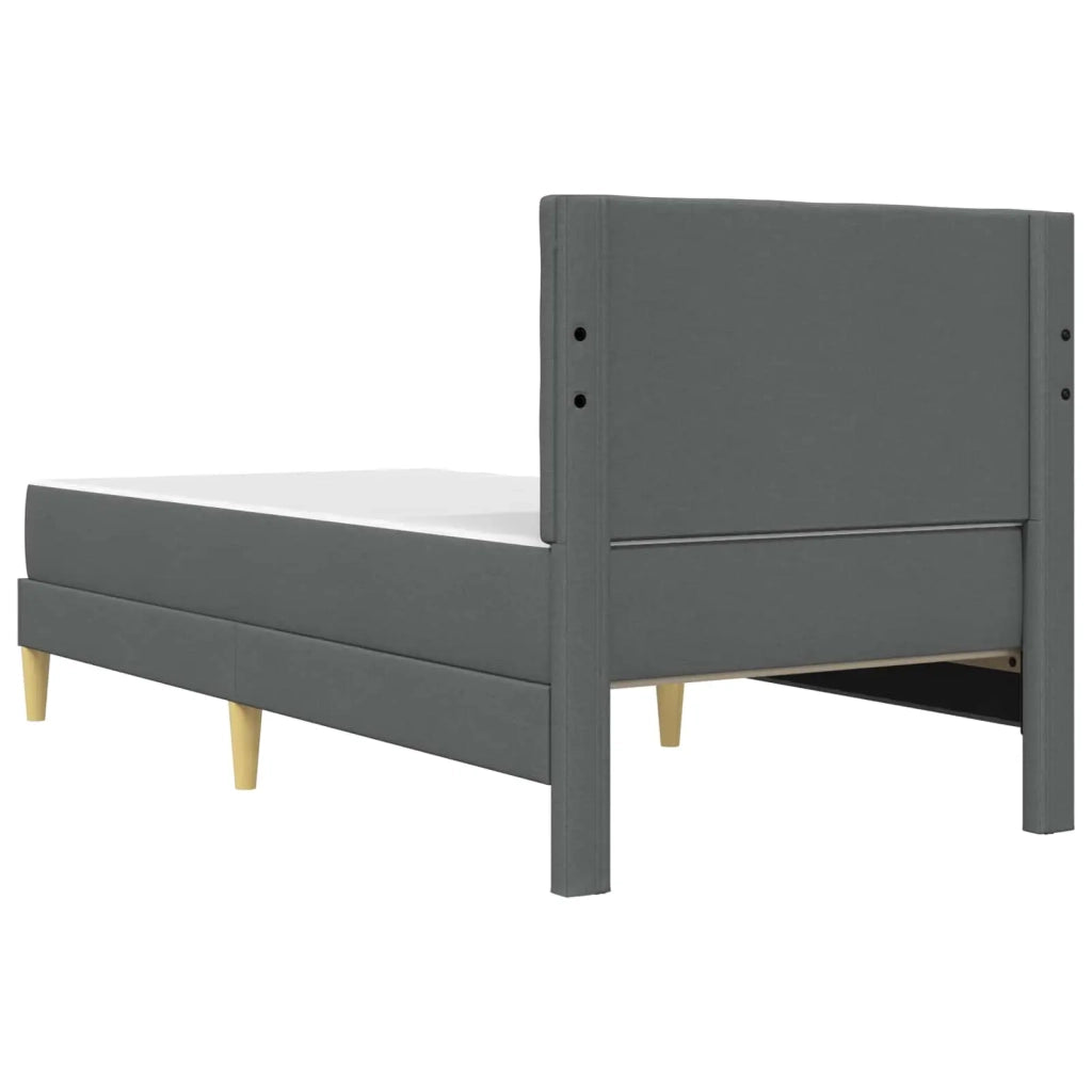 Struttura letto con materasso Grigio scuro 90 x 190 cm Tessuto