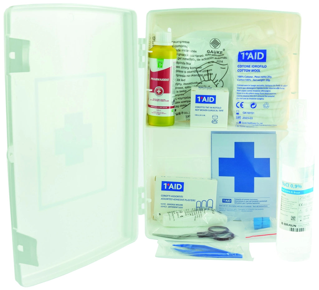 ARMADIETTO PENSILE PRONTO SOCCORSO IN POLIPROPILENE  cm. 24,5x13x35 h - ALLEG.2