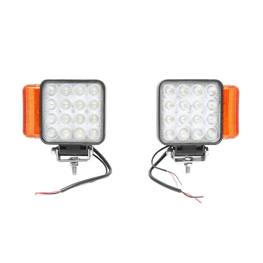 Set di lampade LED tipo faro con segnalazione destra e sinistra, 16 LED, 12-24V, dimensioni 139x128x57mm, Breckner Germany