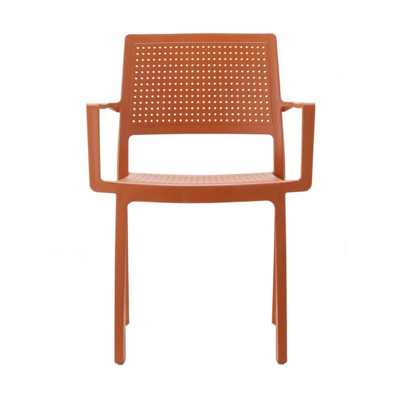 SET 4 PEZZI SEDIA EMI CON BRACCIOLI TECNOPOLIMERO MADE IN ITALY SCAB DESIGN - Terracotta 73