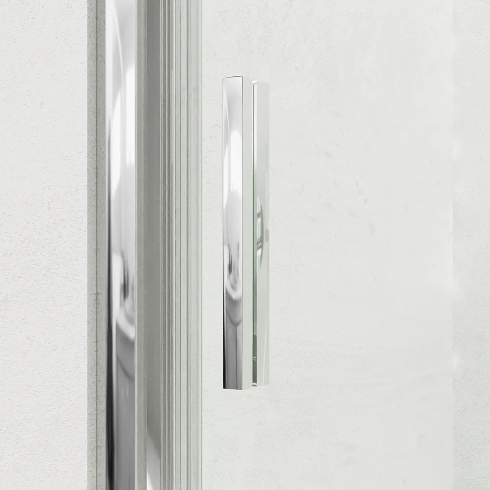 Porta doccia 160cm profili slim cromati vetro 6mm trasparente h190 | Portofino