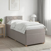 Letto box spring con materasso Tortora 100 x 200 cm Tessuto 3450899