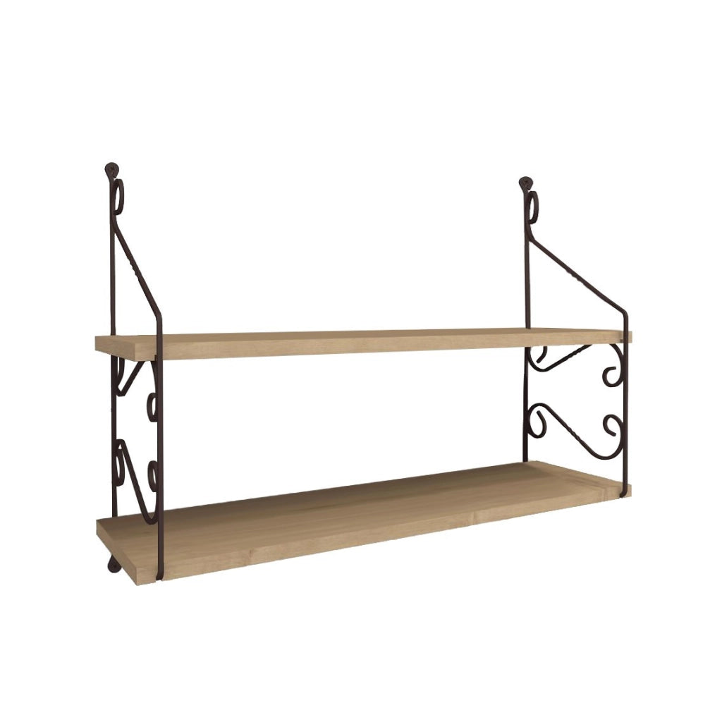 Mensola da parete in legno "Seramoni" - 72 x 22 x 51 cm - Rovere