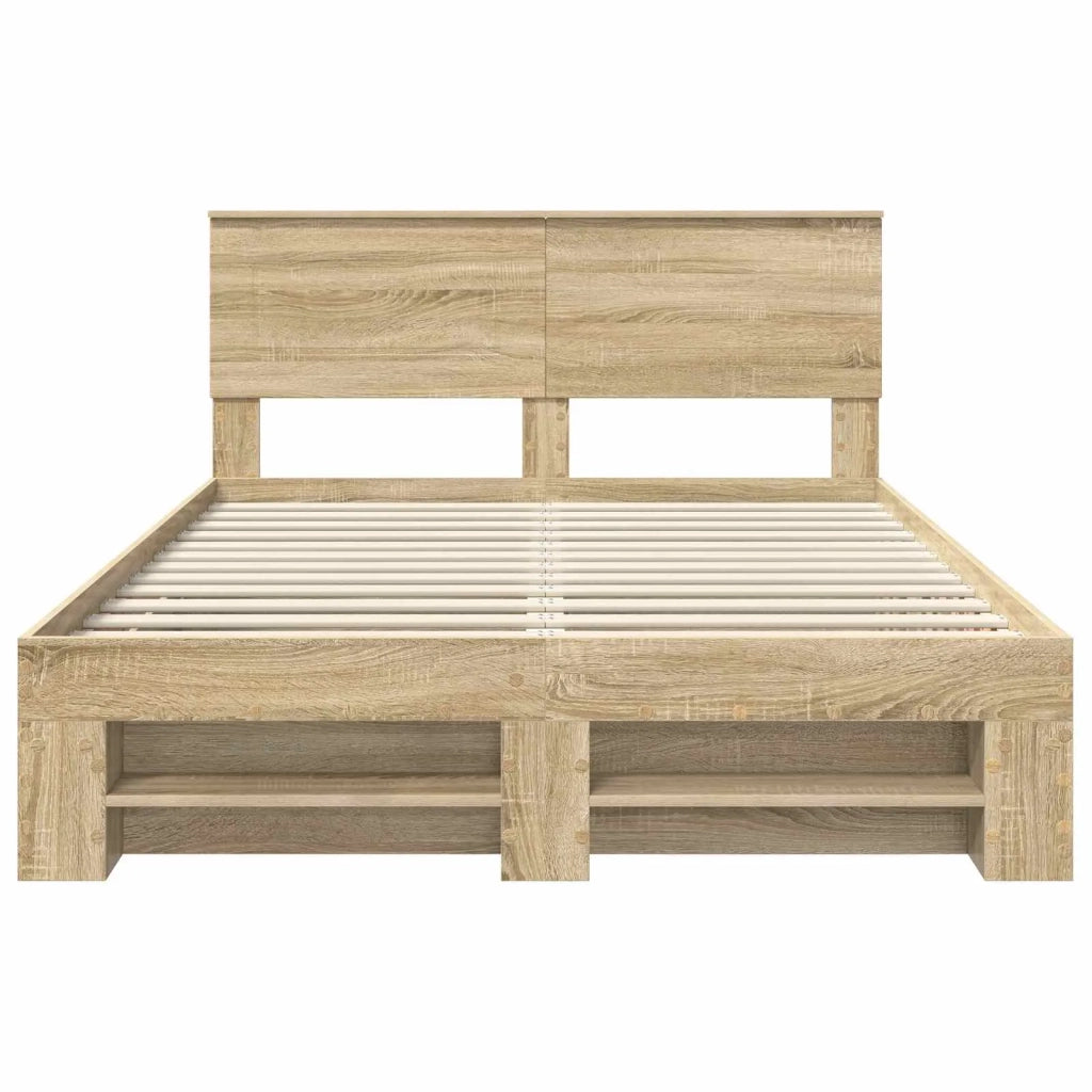 Struttura del letto con testiera Rovere Sonoma 150 x 200 cm 3408748