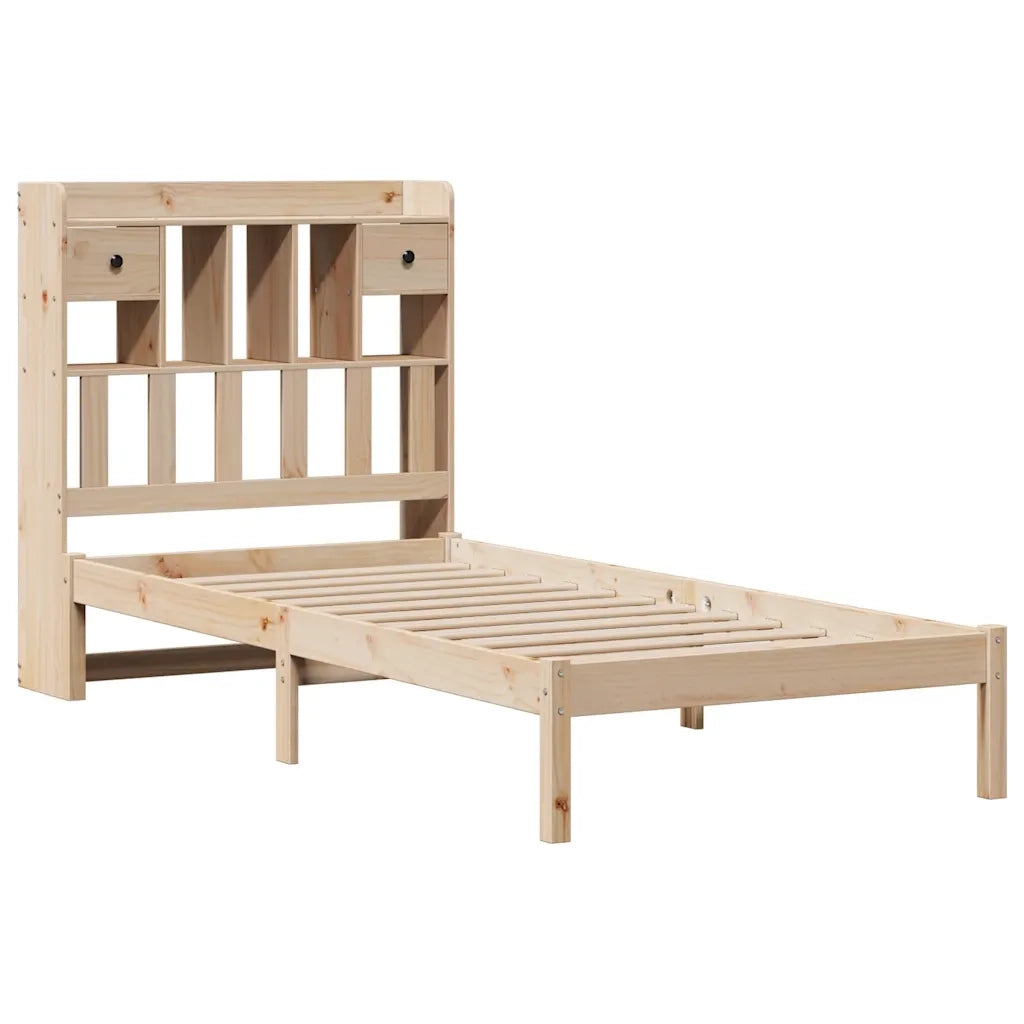 Letto Libreria senza Materasso 90x190 cm Legno Massello Pino 3321612