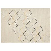 Tappeto in cotone beige 160 x 230 cm minimalista fatto a mano motivo geometrico soggiorno camera da letto