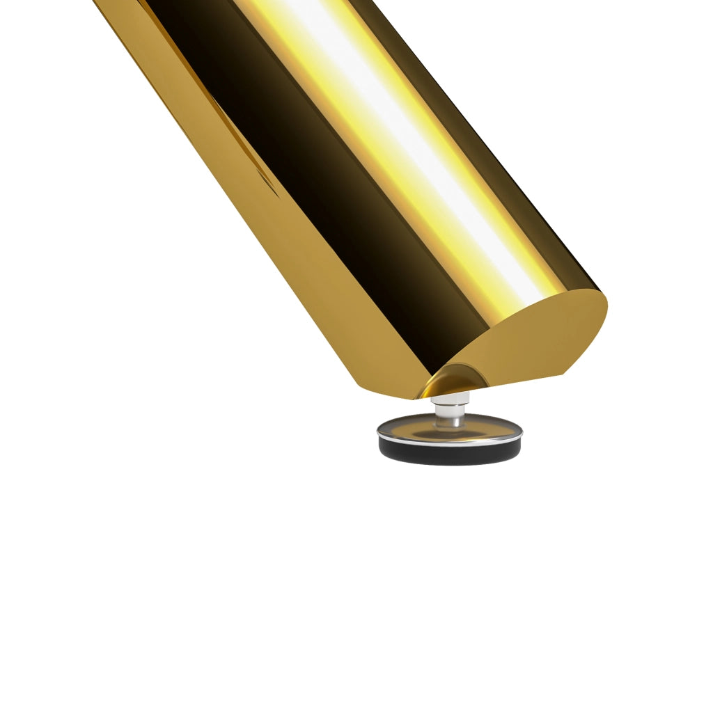 Tavolo rotondo in vetro temperato e metallo; colore oro