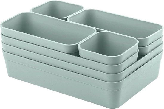 Organizzatore a scorrimento con divisori flessibili contenitore di stoccaggio in plastica - Pastello verde