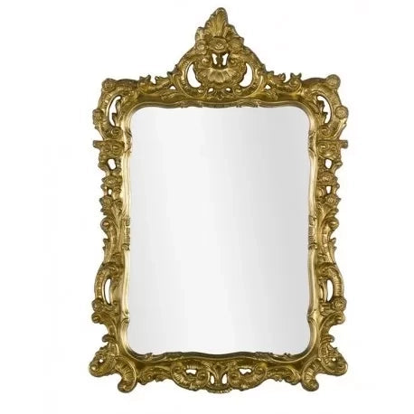 Mobili2g - specchiera in foglia oro rettangolare-sagomata-traforata misure: l.70 x h.106 x 7