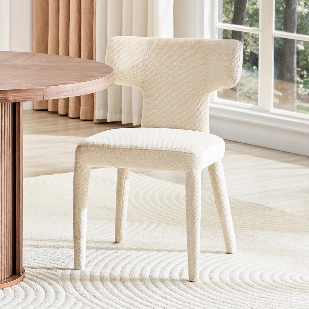 SEDIA da pranzo Set da 2 pezzi con schienale a T in tessuto bianco
